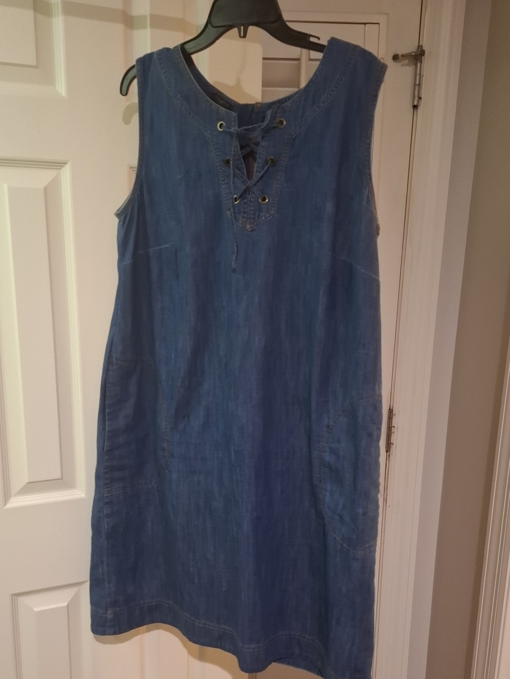 Talbots Plus Indigo Denim Dress with Contrast Stitching